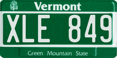 VT license plate XLE849