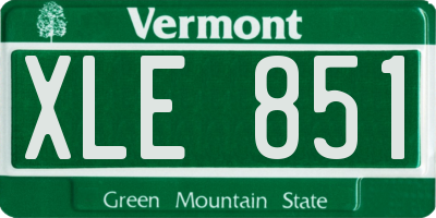 VT license plate XLE851
