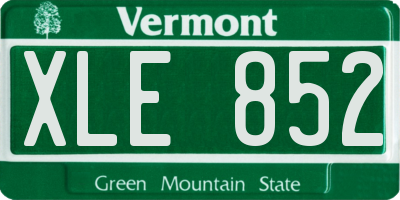 VT license plate XLE852