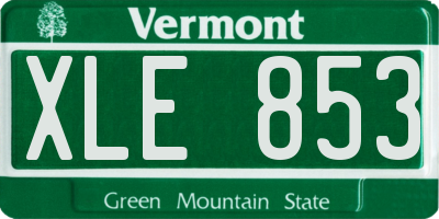 VT license plate XLE853