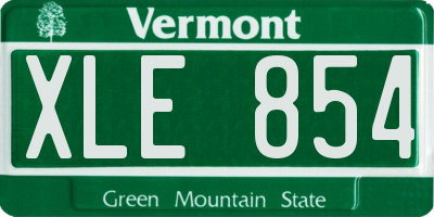 VT license plate XLE854