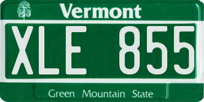 VT license plate XLE855