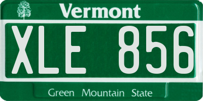 VT license plate XLE856