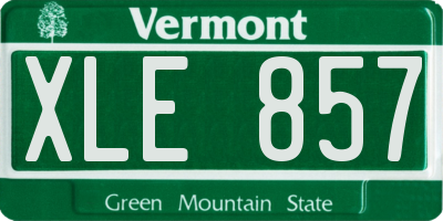 VT license plate XLE857
