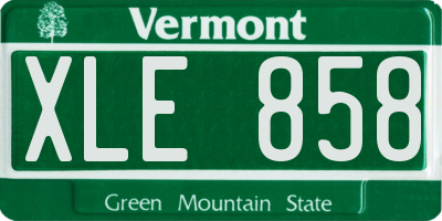 VT license plate XLE858