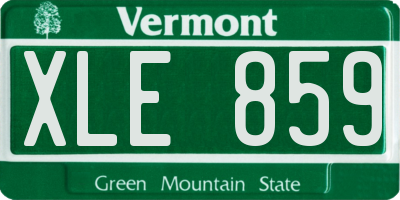 VT license plate XLE859