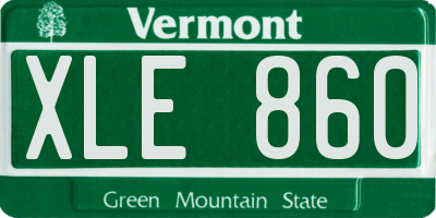 VT license plate XLE860