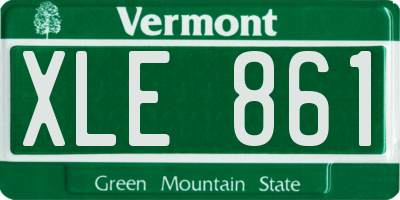 VT license plate XLE861