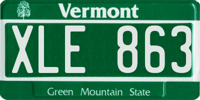 VT license plate XLE863
