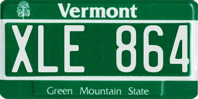 VT license plate XLE864