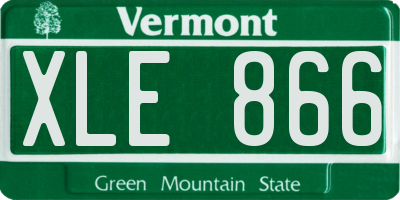 VT license plate XLE866