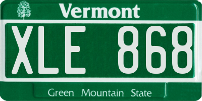 VT license plate XLE868