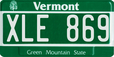 VT license plate XLE869