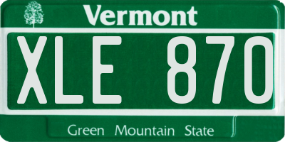 VT license plate XLE870