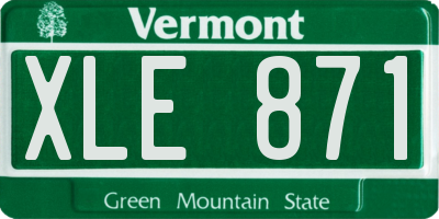 VT license plate XLE871