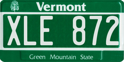 VT license plate XLE872