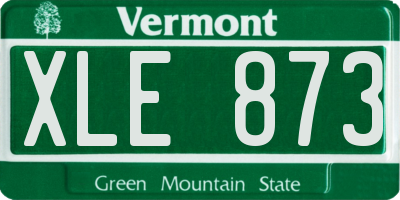 VT license plate XLE873