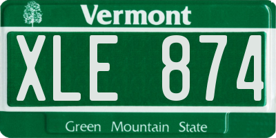 VT license plate XLE874