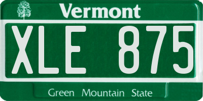 VT license plate XLE875