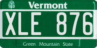 VT license plate XLE876