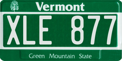 VT license plate XLE877