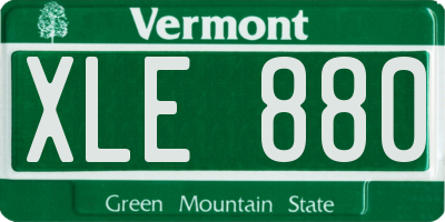 VT license plate XLE880