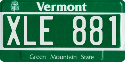 VT license plate XLE881