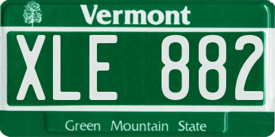 VT license plate XLE882