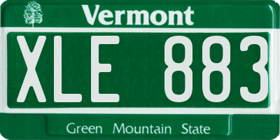 VT license plate XLE883