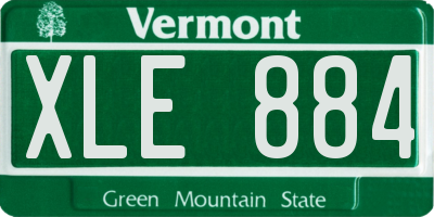 VT license plate XLE884