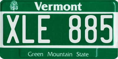 VT license plate XLE885