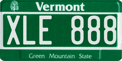 VT license plate XLE888