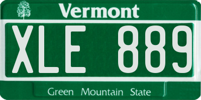 VT license plate XLE889