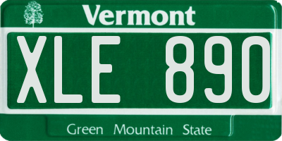 VT license plate XLE890