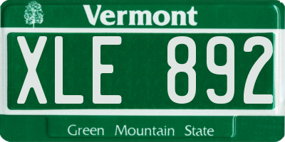 VT license plate XLE892