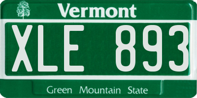 VT license plate XLE893