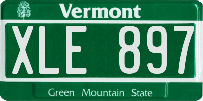 VT license plate XLE897