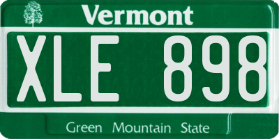 VT license plate XLE898