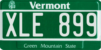 VT license plate XLE899