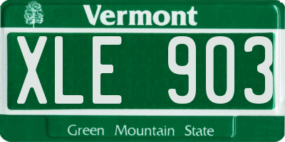 VT license plate XLE903