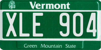 VT license plate XLE904