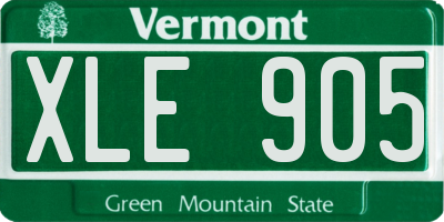 VT license plate XLE905