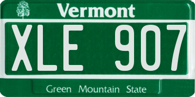 VT license plate XLE907