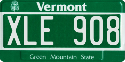 VT license plate XLE908