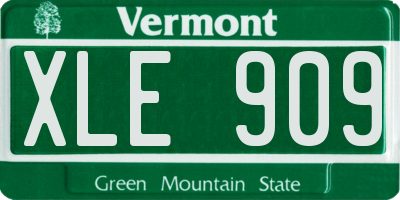 VT license plate XLE909