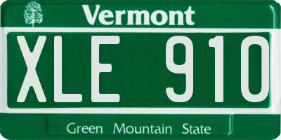 VT license plate XLE910