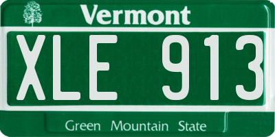 VT license plate XLE913