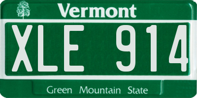 VT license plate XLE914
