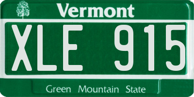 VT license plate XLE915