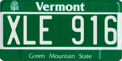 VT license plate XLE916